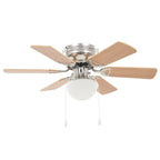 Ventilador de techo adornado con lámpara 82 cm marrón claro