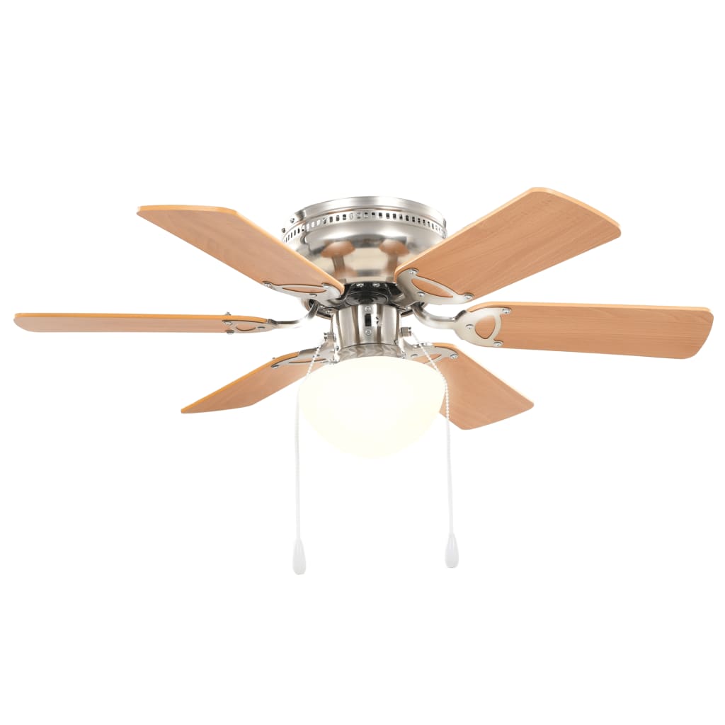 Ventilador de techo adornado con lámpara 82 cm marrón claro