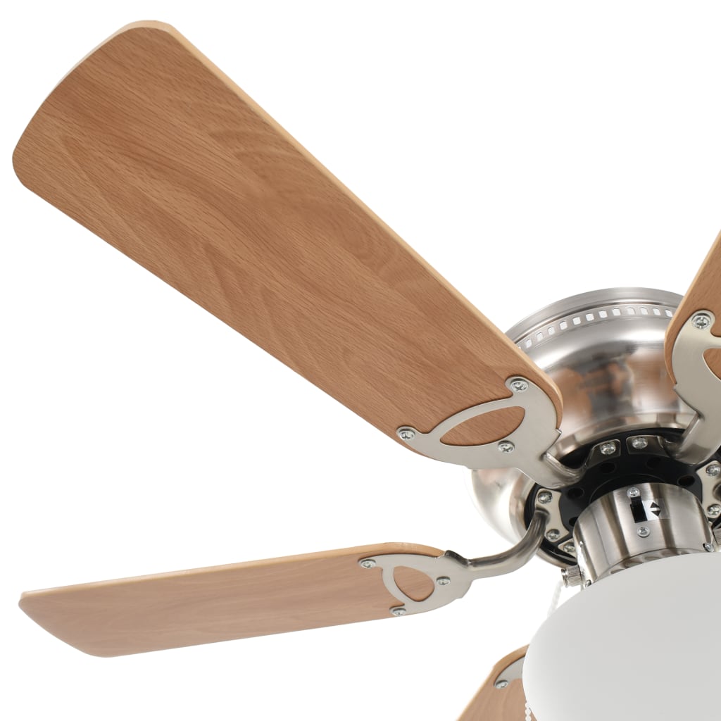 Ventilador de techo adornado con lámpara 82 cm marrón claro