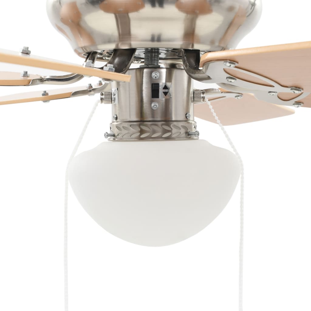 Ventilador de techo adornado con lámpara 82 cm marrón claro