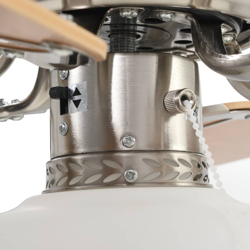 Ventilador de techo adornado con lámpara 82 cm marrón claro
