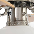 Ventilador de techo adornado con lámpara 82 cm marrón claro