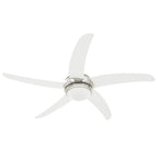 Ventilador de techo adornado con lámpara 128 cm blanco