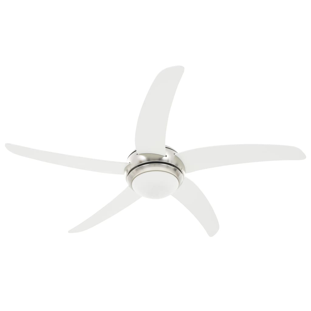 Ventoinha de teto ornamentada com luz 128 cm branco