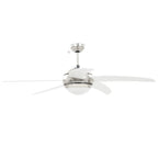 Ventilador de techo adornado con lámpara 128 cm blanco
