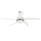 Ventilador de techo adornado con lámpara 128 cm blanco
