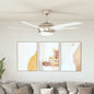 Ventoinha de teto ornamentada com luz 128 cm branco