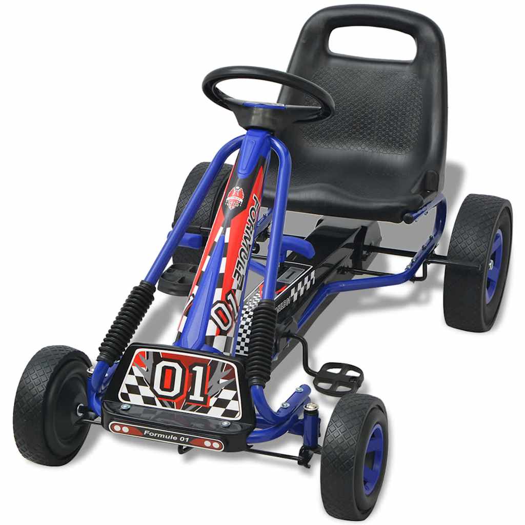 Kart con pedales asiento ajustable azul