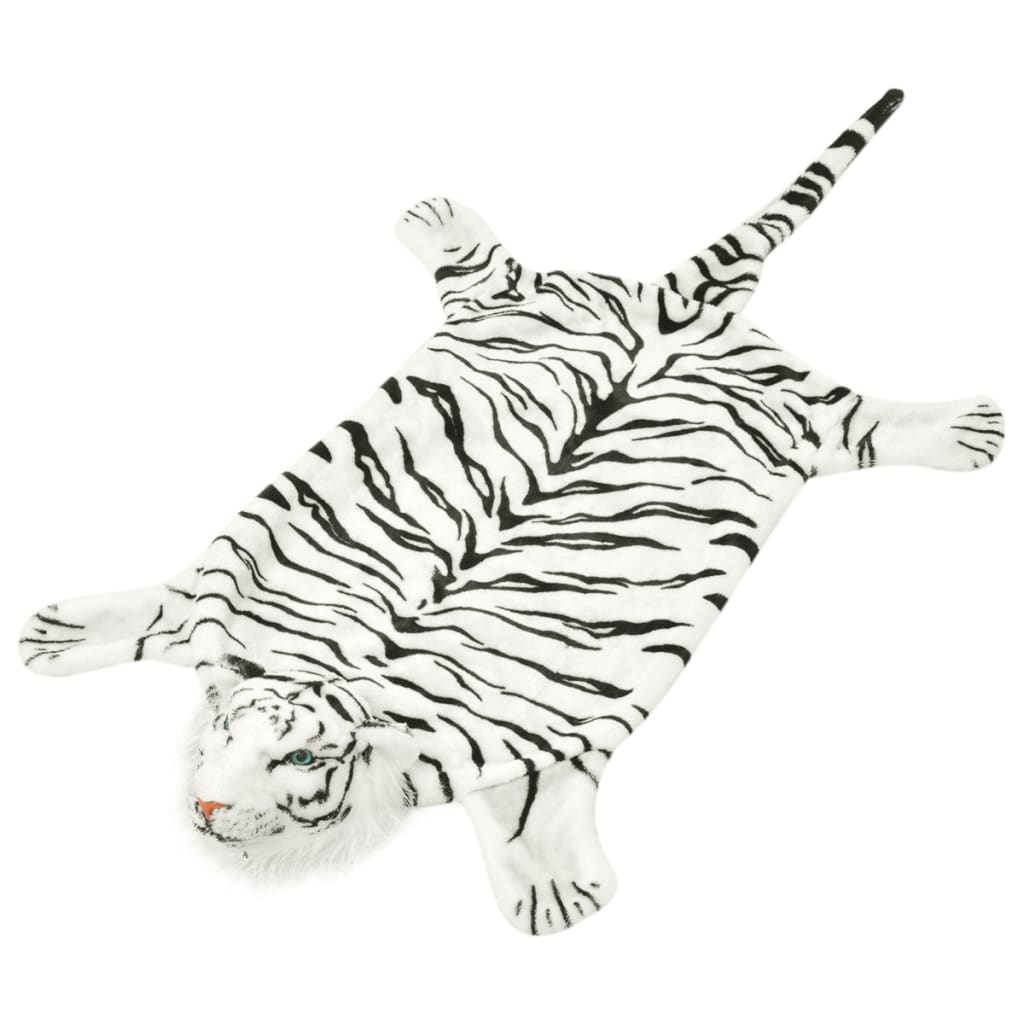 Alfombra afelpada de leopardo 139 cm blanco