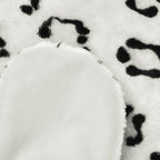 Alfombra afelpada de leopardo 139 cm blanco