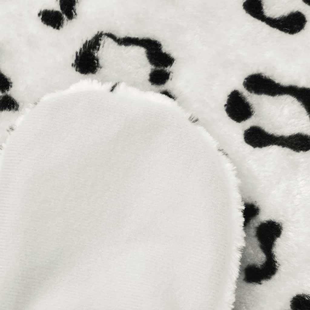 Alfombra afelpada de leopardo 139 cm blanco