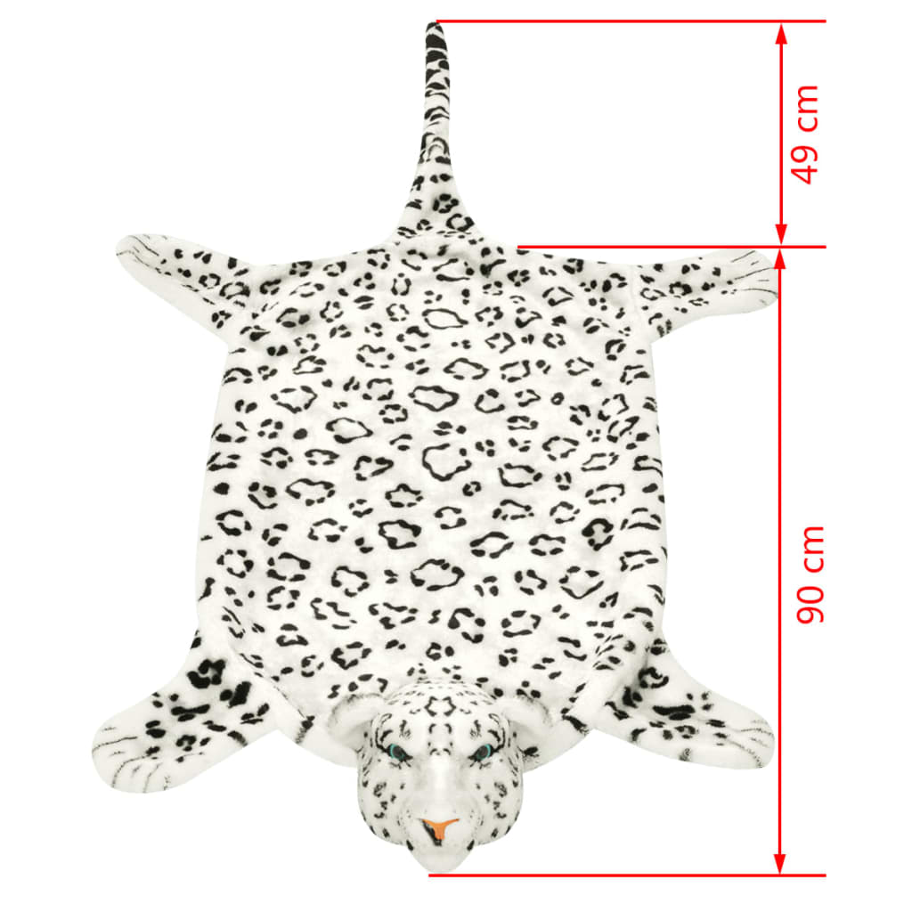 Alfombra afelpada de leopardo 139 cm blanco