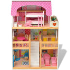 Casa de muñecas de 3 pisos madera 60x30x90 cm