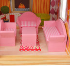 Casa de muñecas de 3 pisos madera 60x30x90 cm