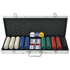 Juego combinado póker/blackjack con 600 fichas láser aluminio