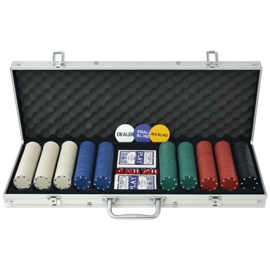 Juego combinado póker/blackjack con 600 fichas láser aluminio
