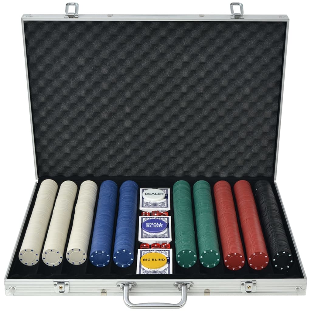 Juego combinado póker/blackjack con 600 fichas láser aluminio