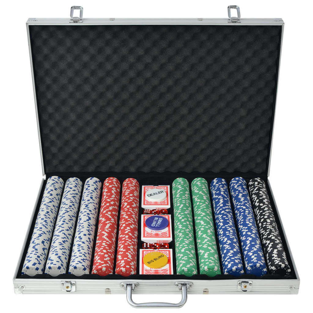 Juego combinado póker/blackjack con 600 fichas láser aluminio