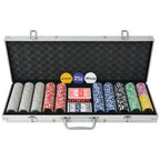 Juego combinado póker/blackjack con 600 fichas láser aluminio