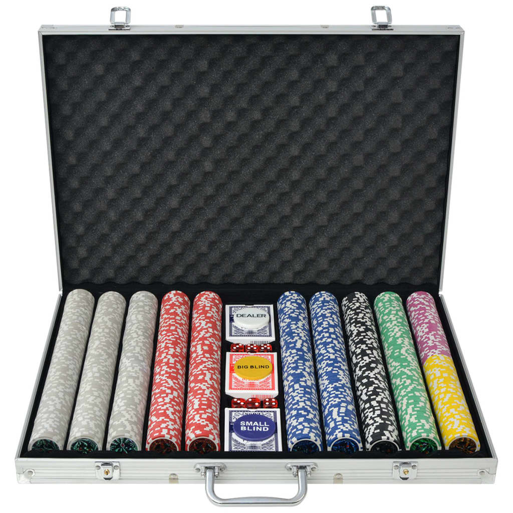 Juego combinado póker/blackjack con 600 fichas láser aluminio
