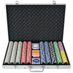 Juego combinado póker/blackjack con 600 fichas láser aluminio