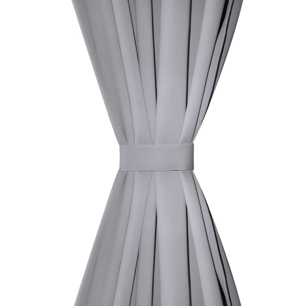 Cortinas opacas 2 piezas con ojales de metal 135x175 cm gris