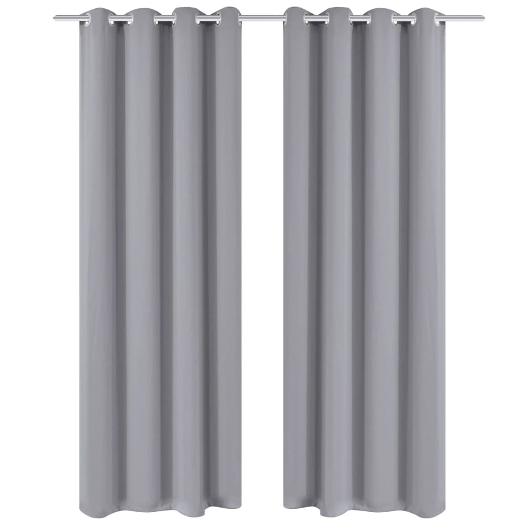 Cortina opaca con ojales de metal 270x245 cm gris