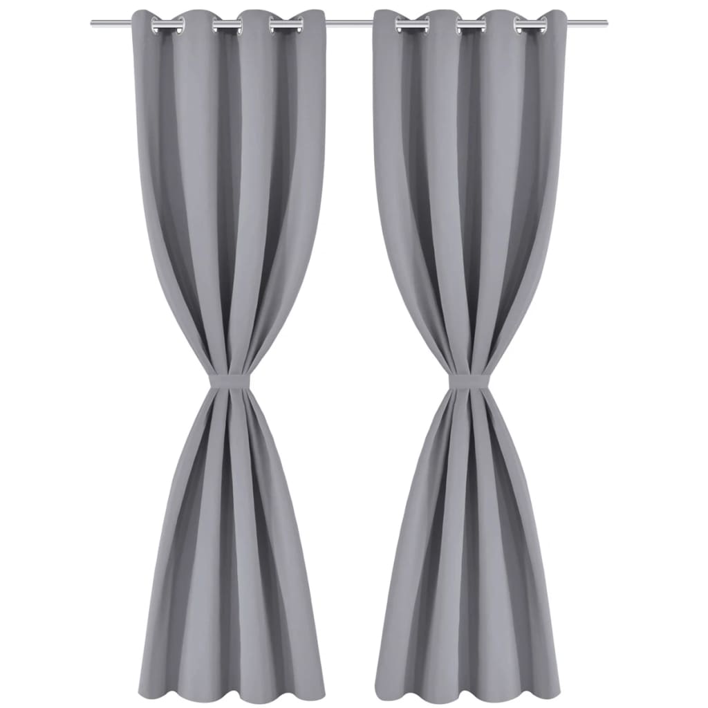Cortina opaca con ojales de metal 270x245 cm gris