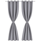 Cortina opaca con ojales de metal 270x245 cm gris
