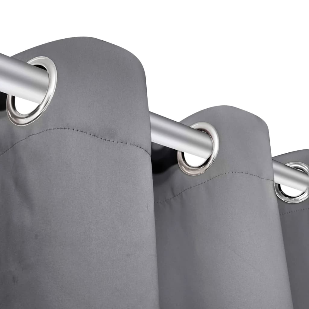 Cortina opaca con ojales de metal 270x245 cm gris