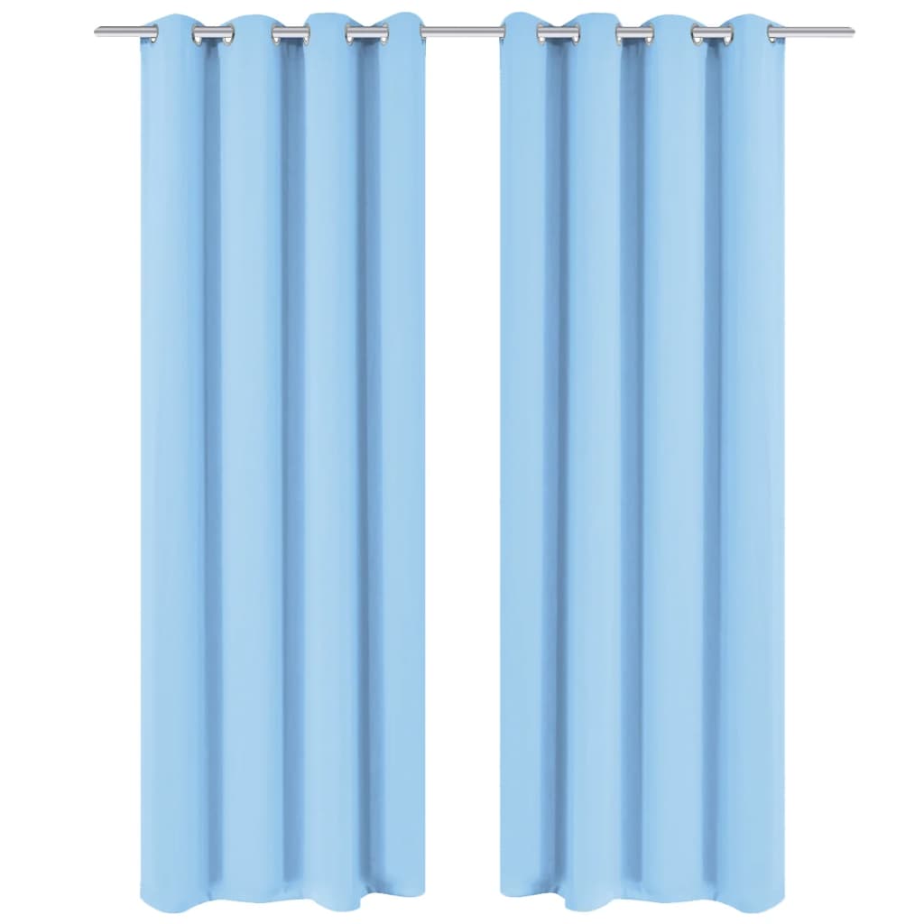 2 cortinas grises oscuras con anillas metálicas, blackout 135 x 245 cm
