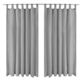 Cortinas de micro-raso con bucles 2 unidades 140x175cm gris