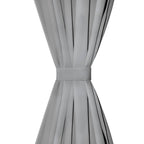 Cortinas de micro-raso con bucles 2 unidades 140x175cm gris