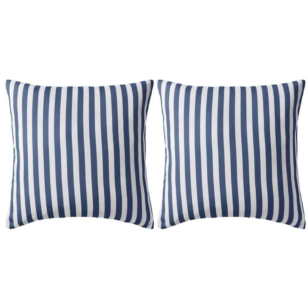 Cojines para exterior a rayas 45x45 cm azul marino 2 unidades