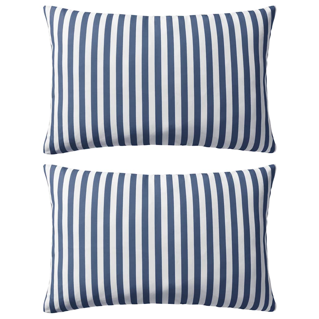Cojines para exterior a rayas 45x45 cm azul marino 2 unidades