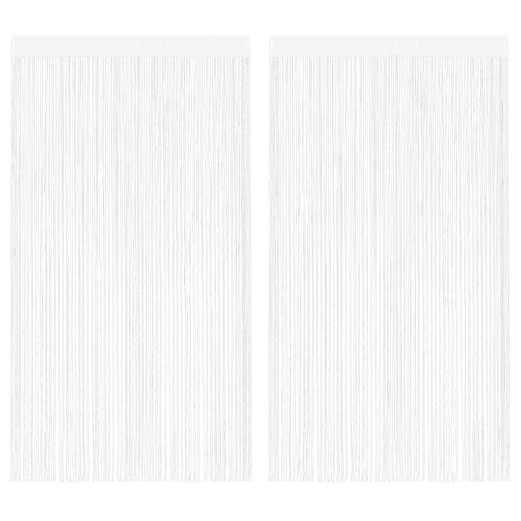 Cortinas de franjas 2 peças 100x250 cm azul