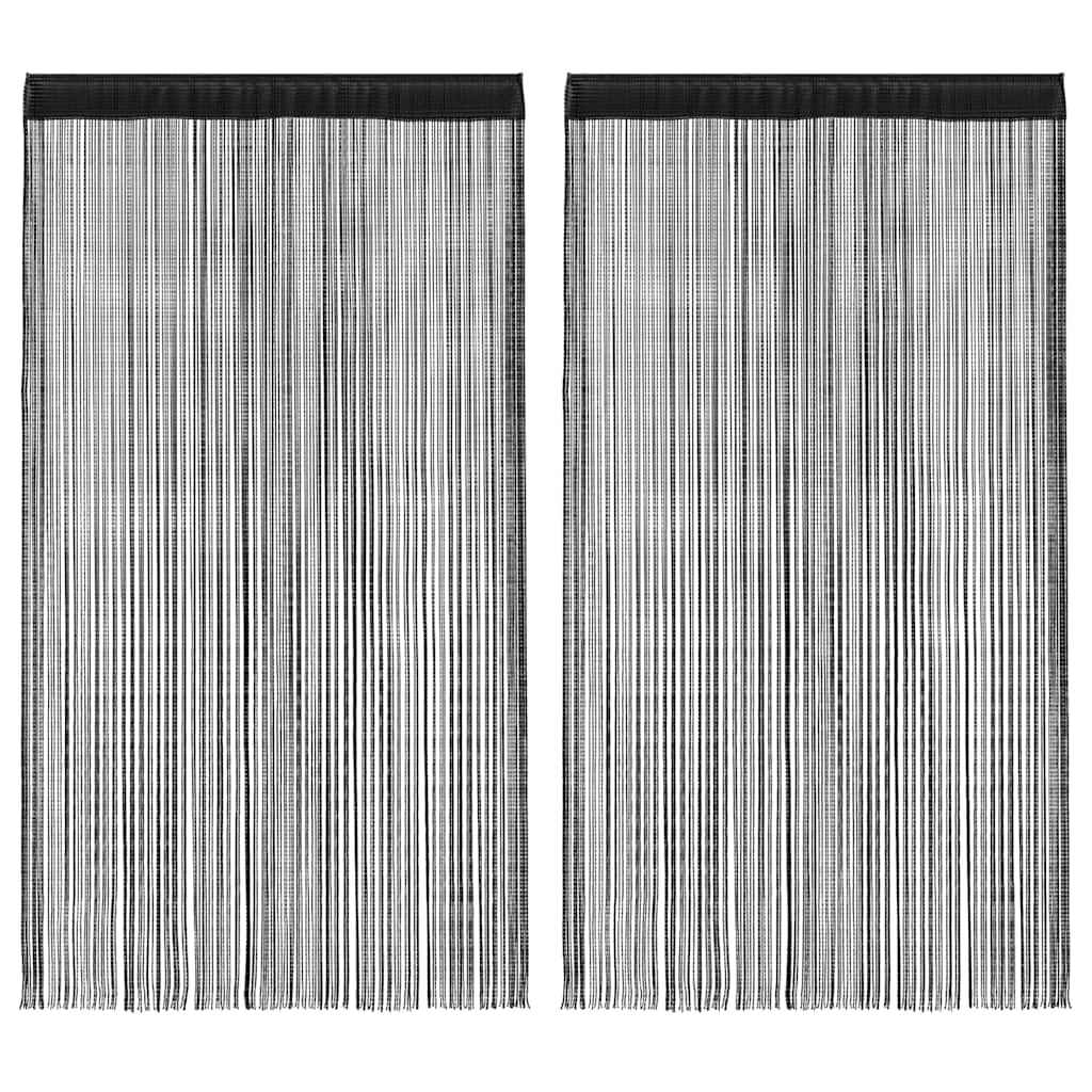 Cortinas de franjas 2 peças 100x250 cm azul