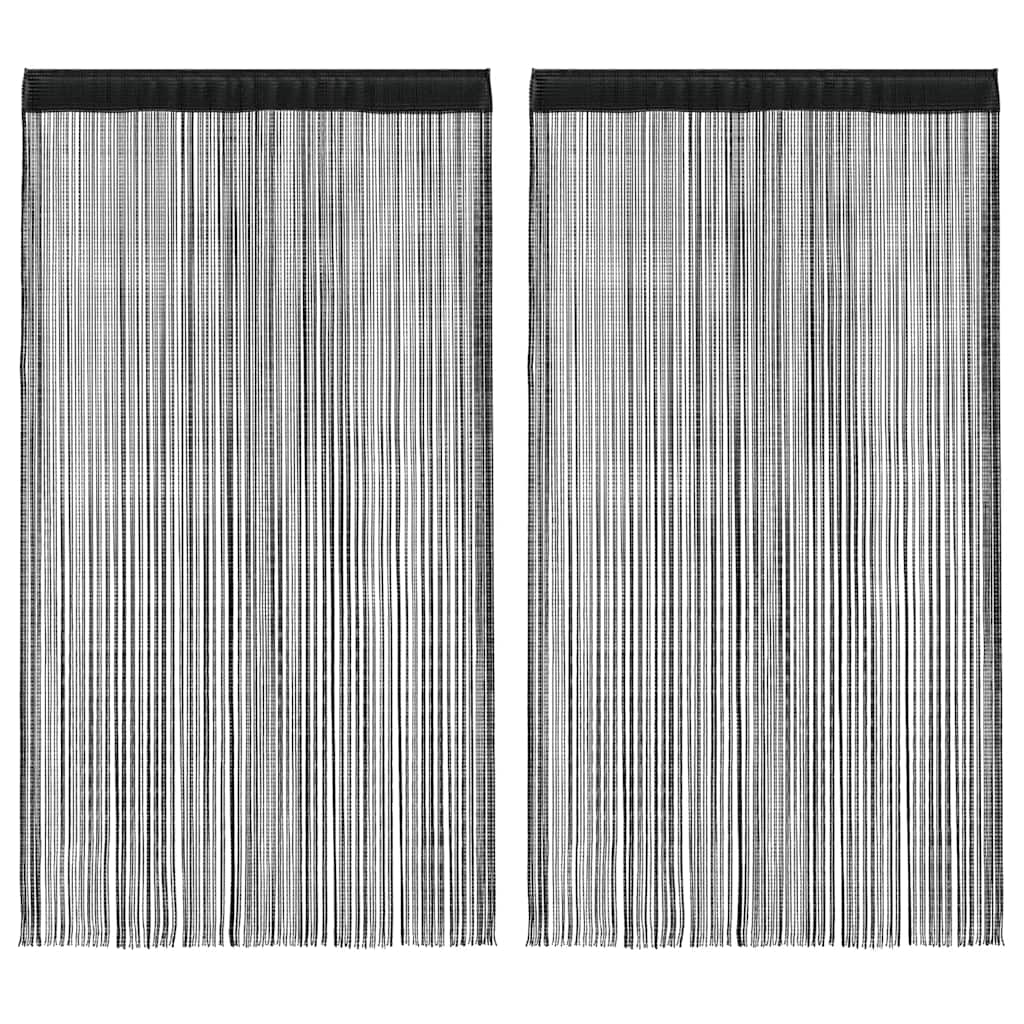 Cortinas de franjas 2 peças 100x250 cm azul