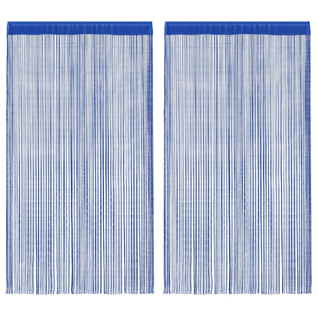 Cortinas de flecos 2 piezas 100x250 cm azul