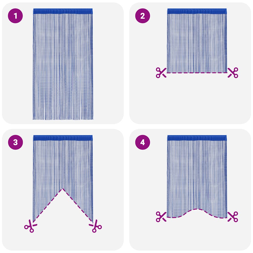 Cortinas de flecos 2 piezas 100x250 cm azul