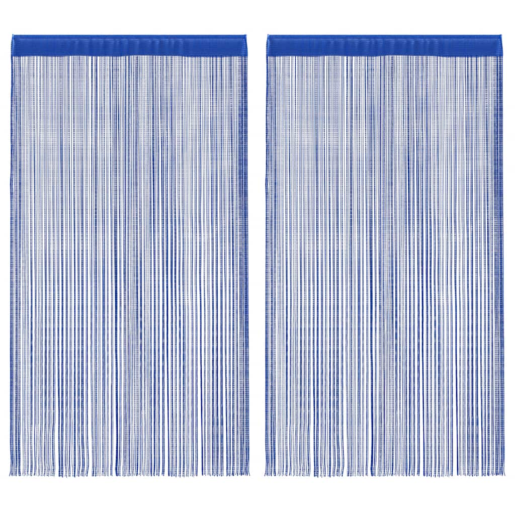 Cortinas de franjas 2 peças 100x250 cm azul