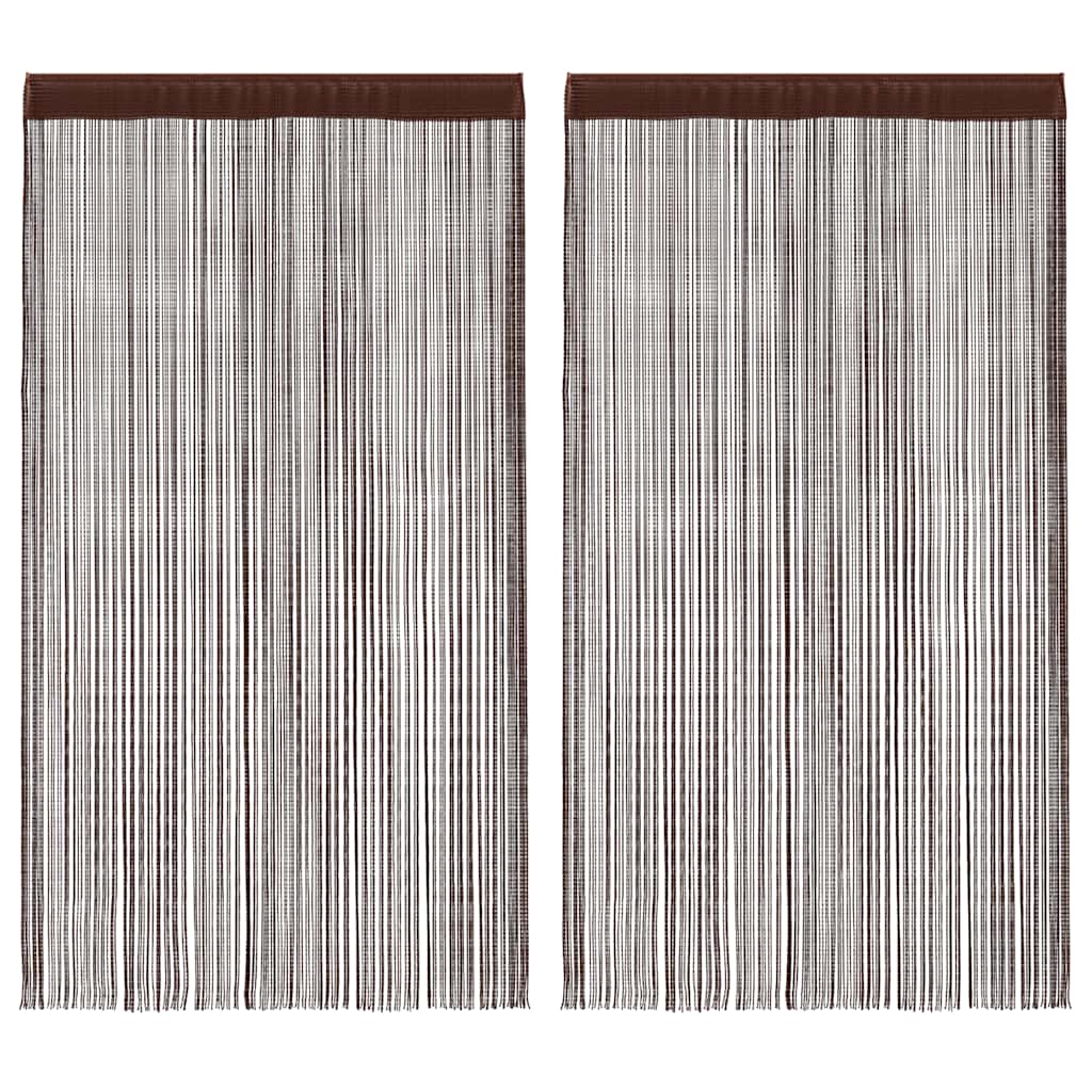 Cortinas de franjas 2 peças 100x250 cm azul