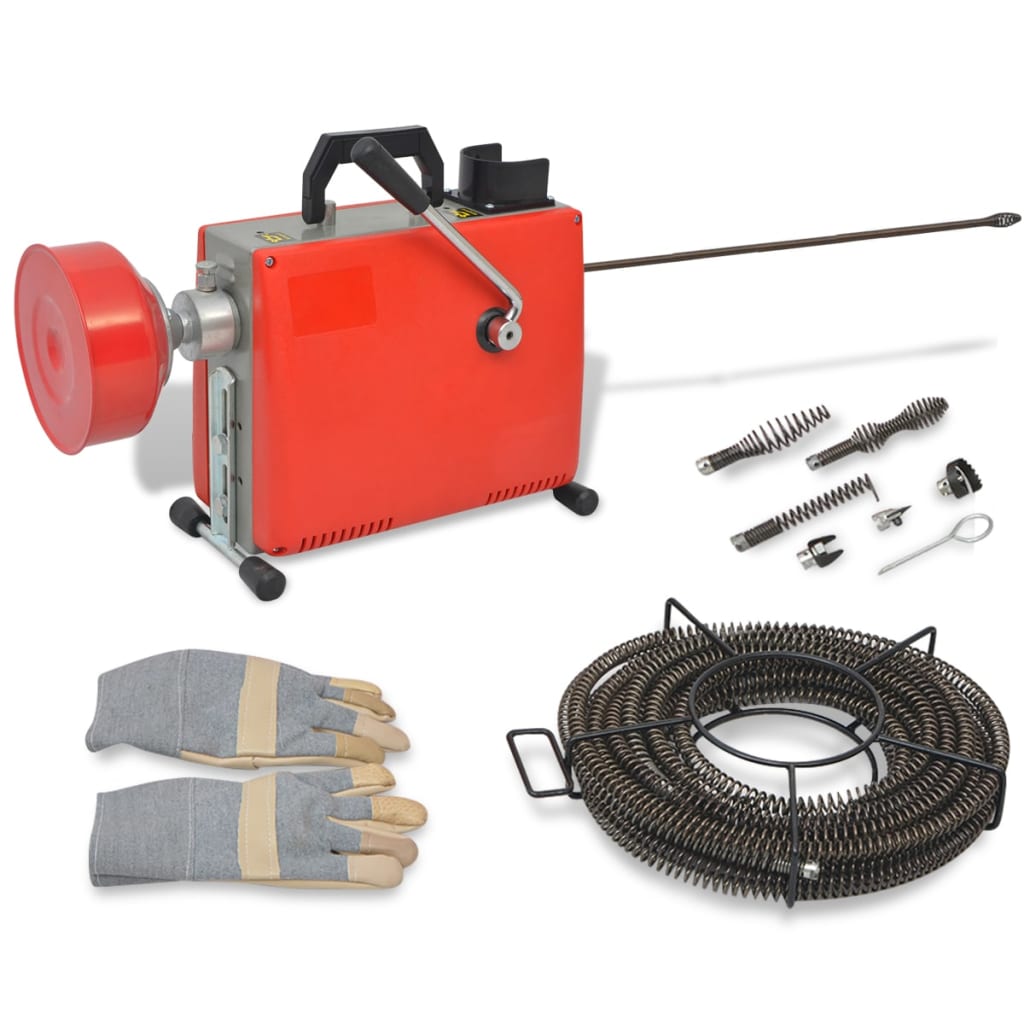 Máquina para limpieza de tuberías 250 W 12,5mx16mm 4,5mx9,5mm