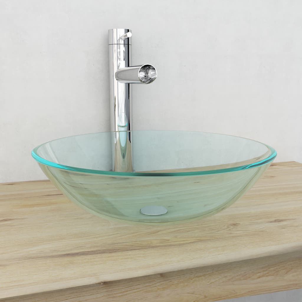 Lavabo de vidrio templado negro 42 cm