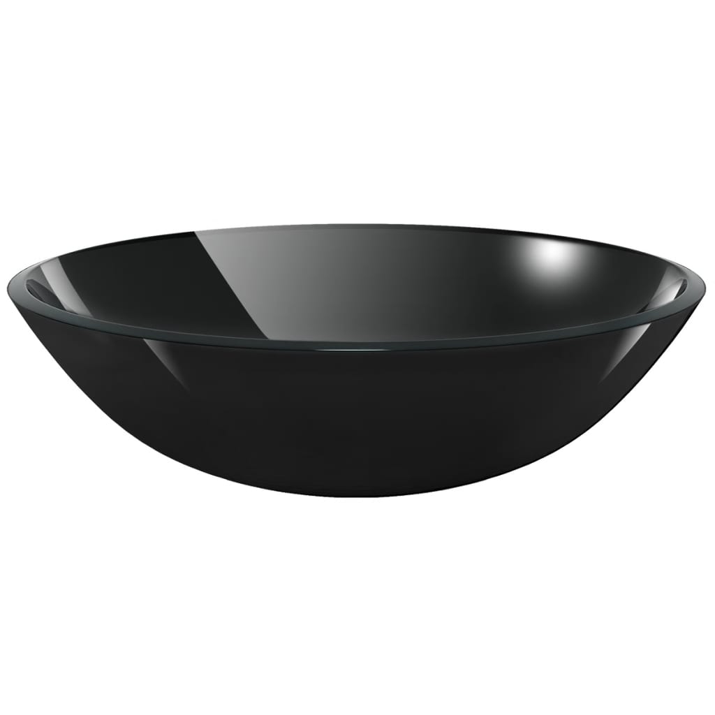Lavabo de vidrio templado negro 42 cm