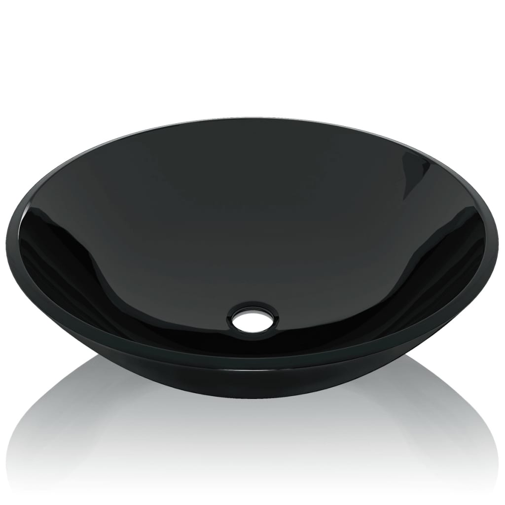 Lavabo de vidrio templado negro 42 cm