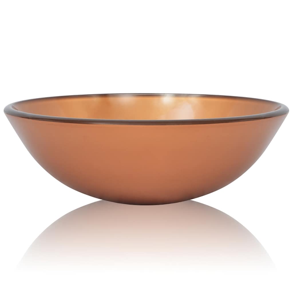 Lavabo de vidrio templado 42 cm marrón
