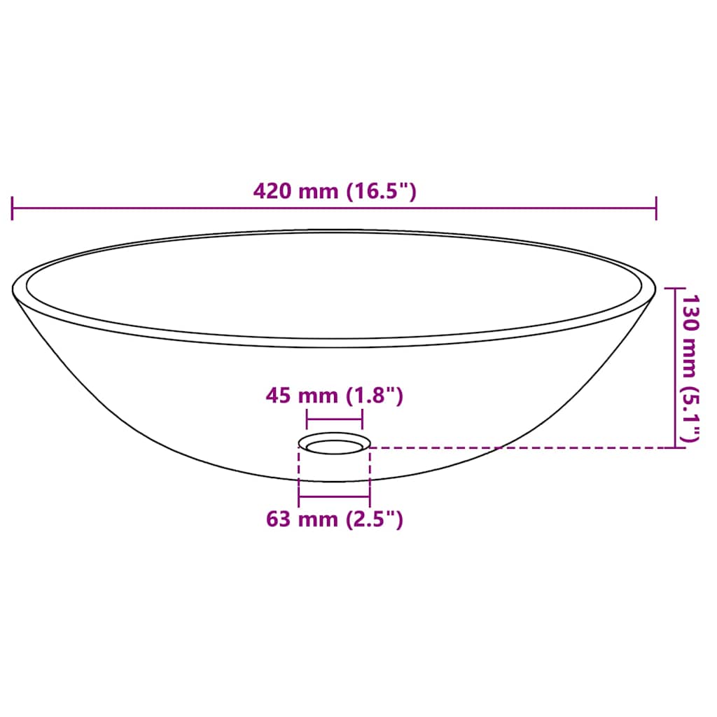 Lavabo de vidrio templado 42 cm marrón