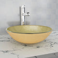 Lavabo de vidrio templado 42 cm dorado