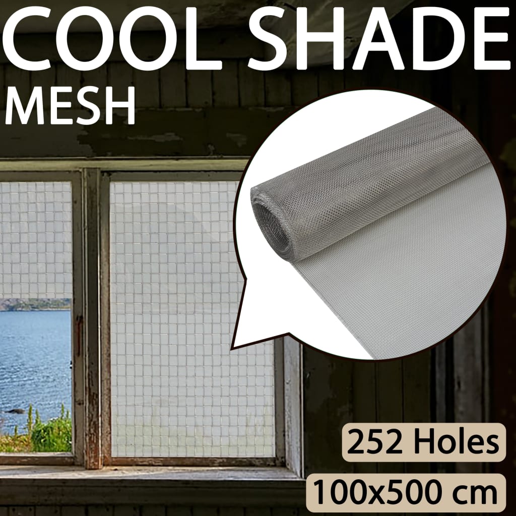 Malla mosquitera de acero inoxidable plateada 100x1000 cm